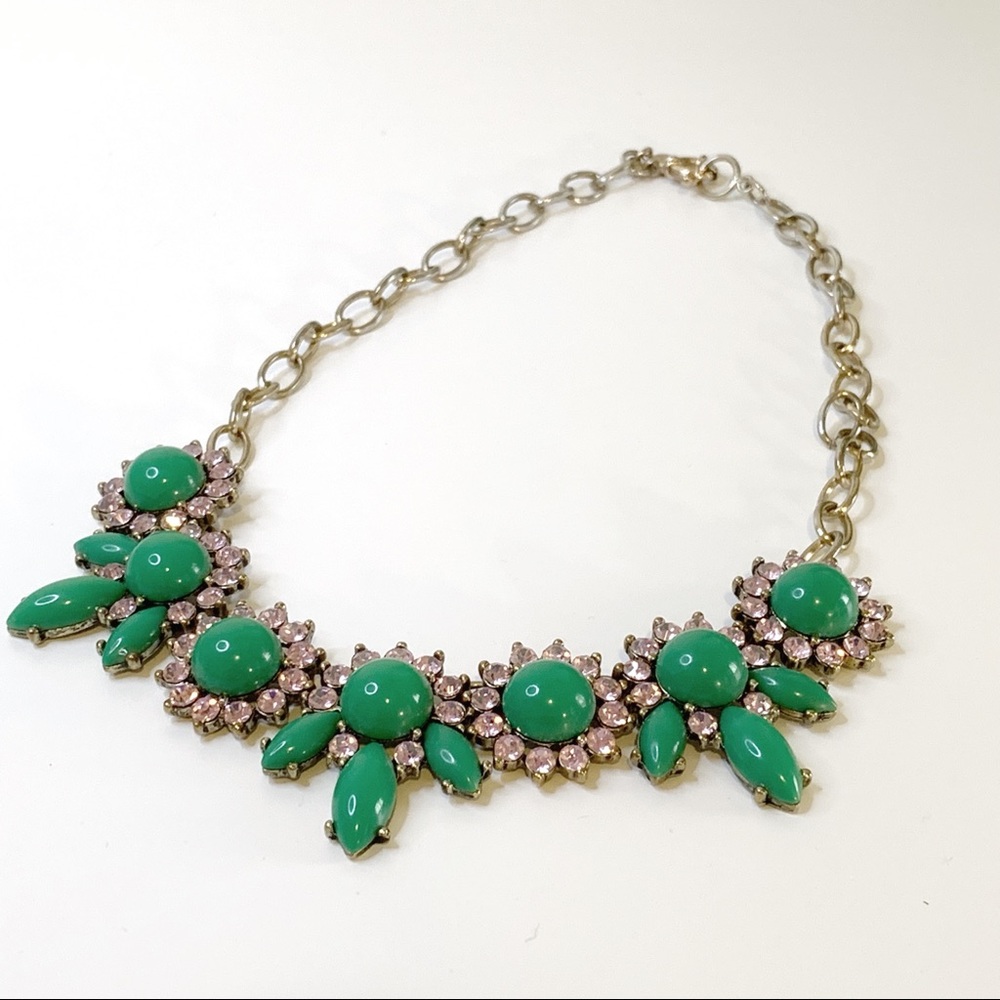 J Crew Statement Necklace - Green and Violet